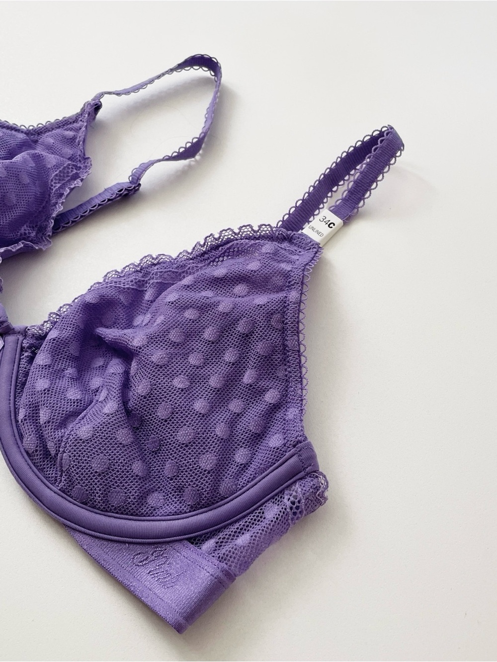 PINK Victoria's Secret Wink Unlined Plunge Bra in Wysteria Purple Size 34C - Picture 5 of 6